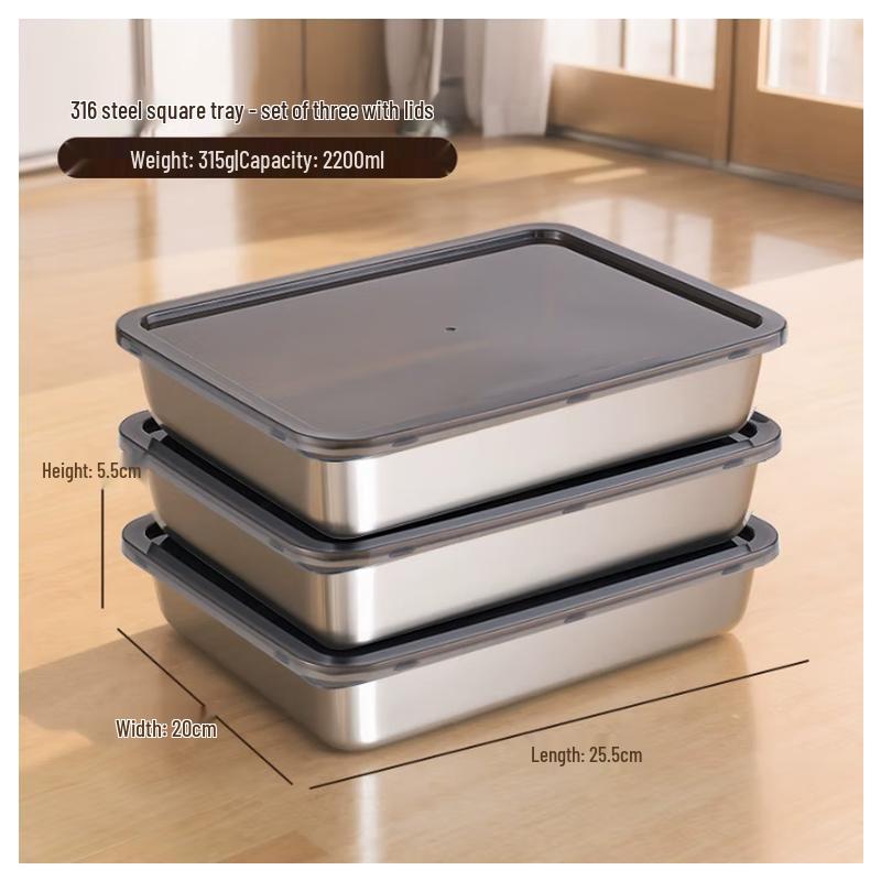 Kemeirute 316 Stainless Steel Food Prep & Storage Trays