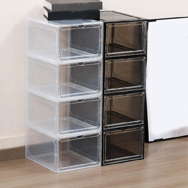 Transparante Schoenen Organizer Box voor Garderobe Stapelbare Schoenen Opbergbox met Magnetische Deur Ruimtebesparende Opbergbak Schoenenkast