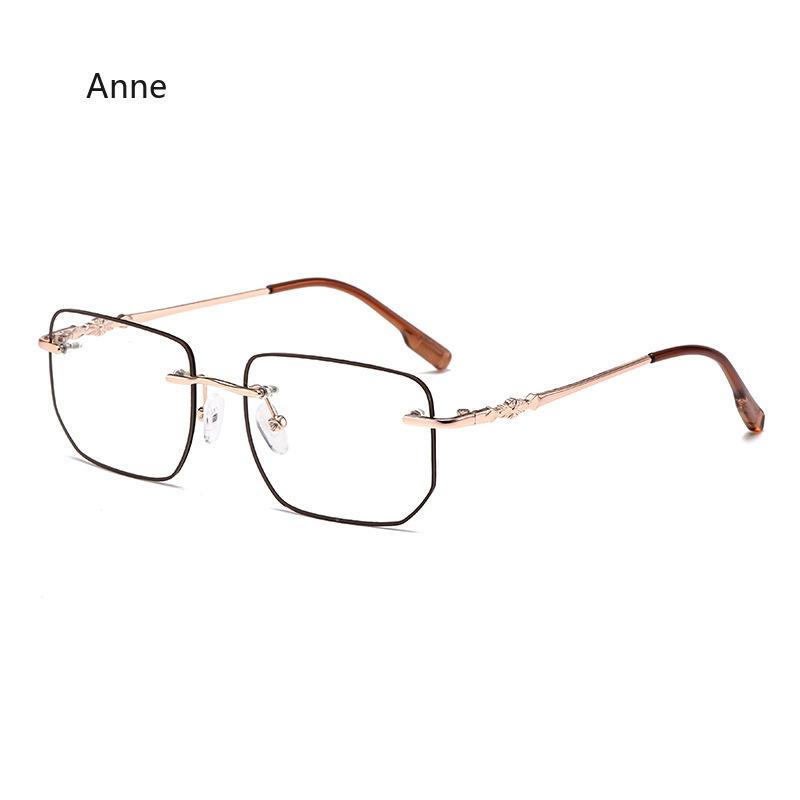 -1.25 -1.75 -2.25 -4.0Photochromic Myopia Glasses Frameless Lenses Anti Blue Light Non Prescription Flat Glasses Fashion Glasses