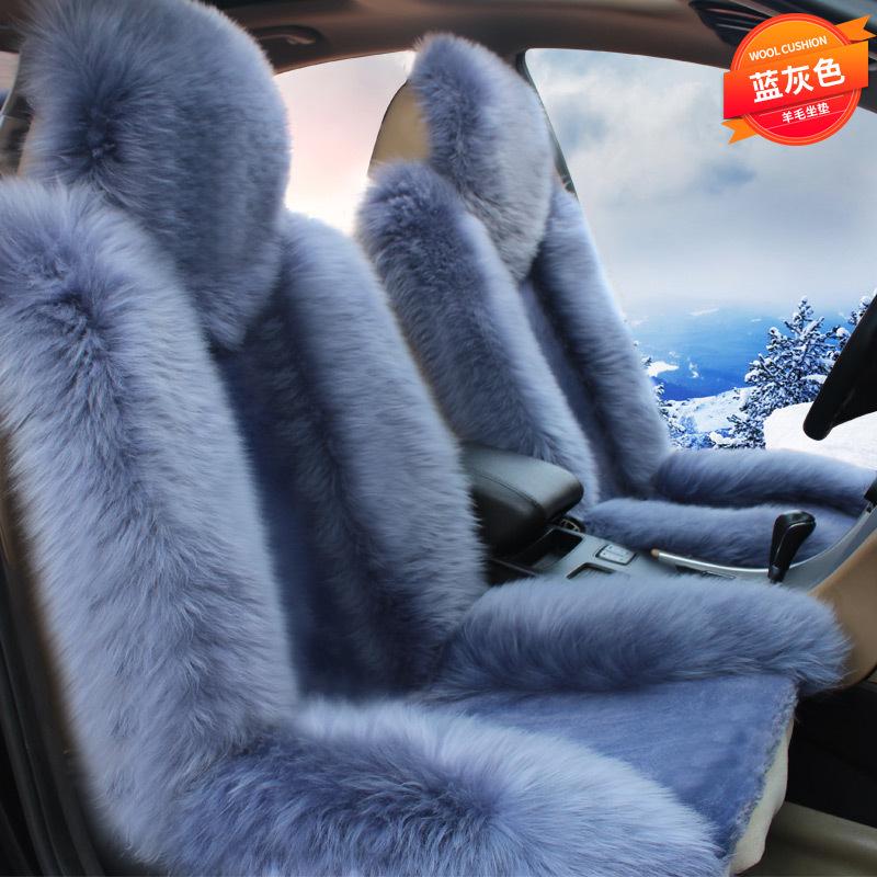 Cuscino Universale per Sedile Auto in Lana e Peluche Invernali - Antiscivolo, Caldo, Coprisedile Lunga Pila per Sedile del Conducente