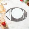 PVC Woven Table Mats Ellipse Solid Color Non-slip Waterproof Wear-resistant Heat-resistant Bowl Pads Drink Cup Coasters for Kitchen Home Bar Dining