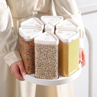 Vacuum Rotating Cereal Container with Airtight Lids Multifunctional Professional Organizer Sealed