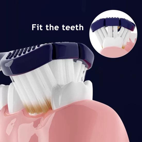 4/6Pcs Three Sided Toothbrush with Tongue Scraper Soft Toothbrushes Multi-Angle Deep Cleaning Tongue Scraper Toothbrush