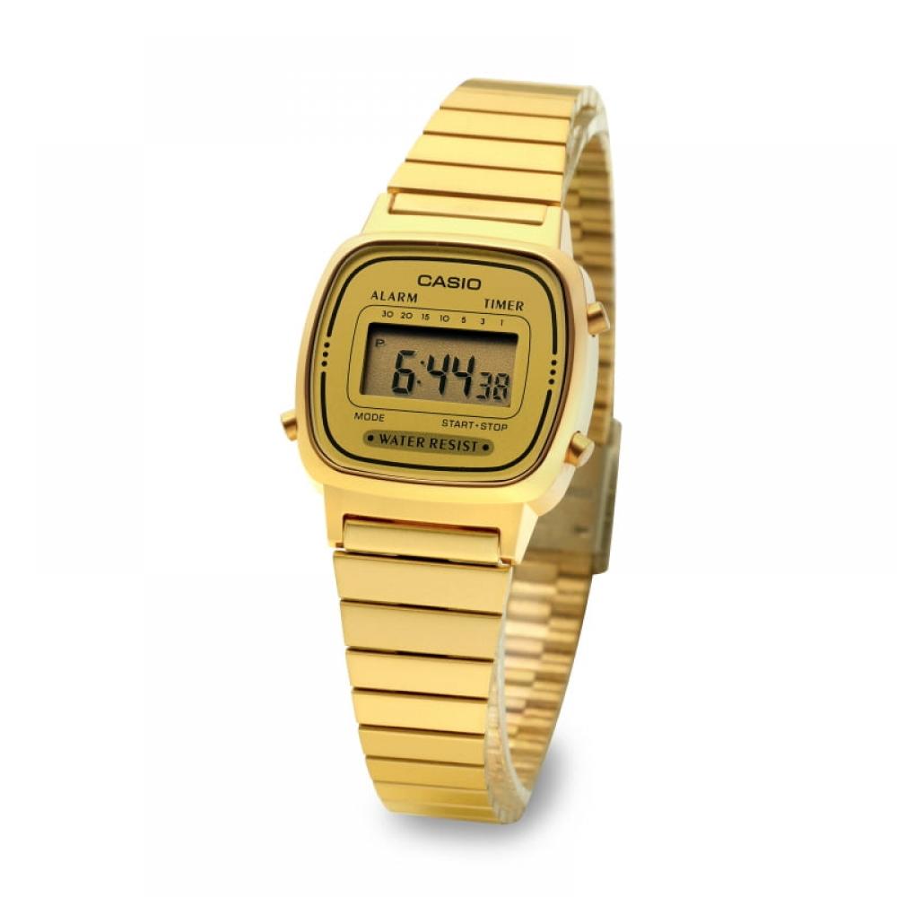 Casio La670wga 9df  La670wga 9  Digital Square Vintage Retro Women S Metal Watch