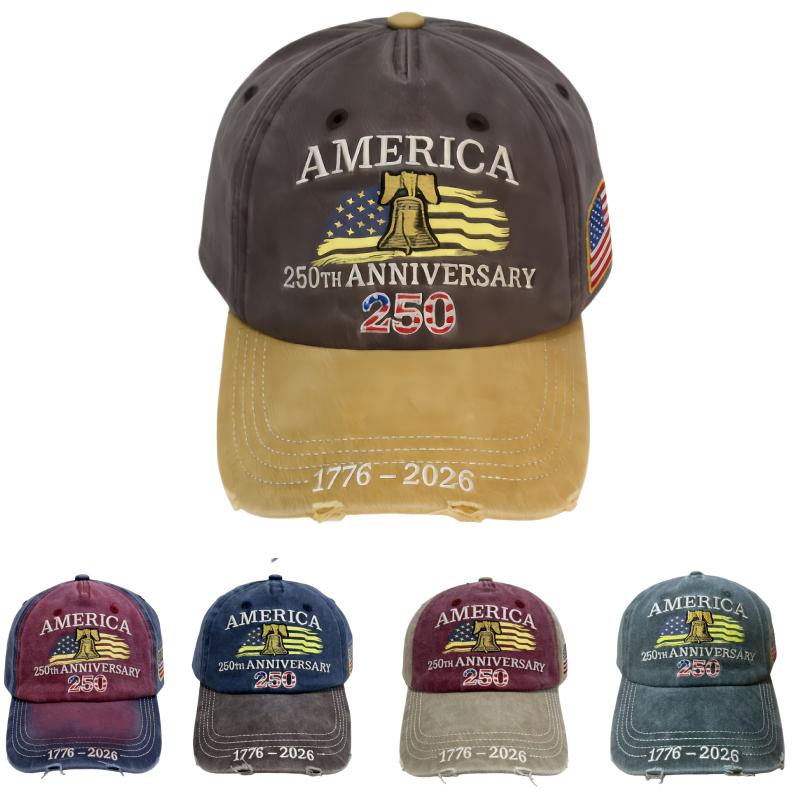 American Flag Printed Baseball Cap USA 250 Year Commemorative Hat Adjustable for Outdoor Sports Holiday Party and Gifting