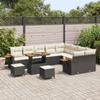 Garden Sofa Set 12 pcs Black Poly Rattan