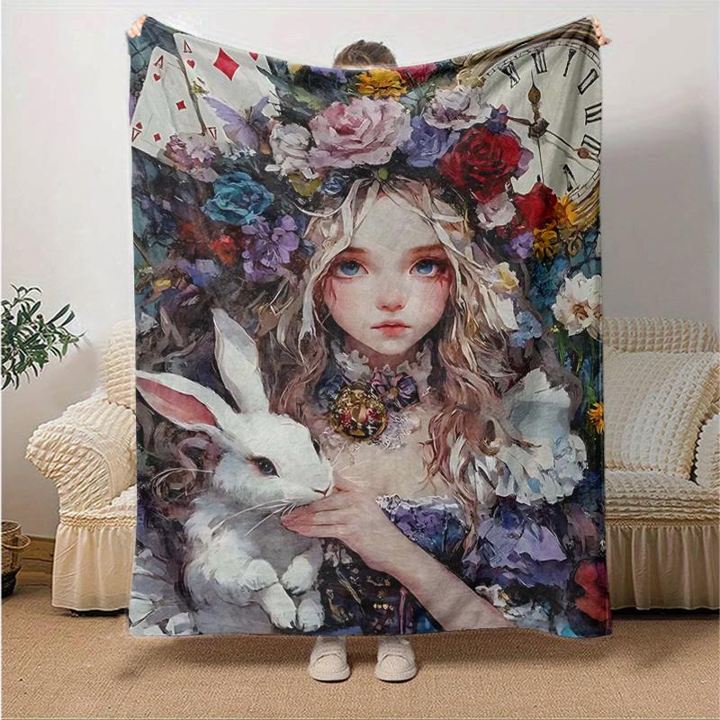 1 шт. Абстрактное акварельное мозаичное мультяшное одеяло, мягкий плед для декора дома, идея подарка, гостиная. G005 80x120cm