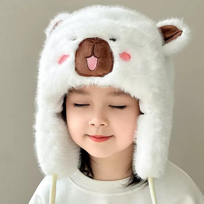 Capybara Hat & Scarf with Moving Ears - 2025 New Winter Style for Kids