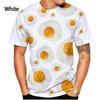 Fashion 3D Printing Fried Eggs Graphic T-Shirts Short Sleeves Round Neck Plus Size Streetwear Men's T-shirts