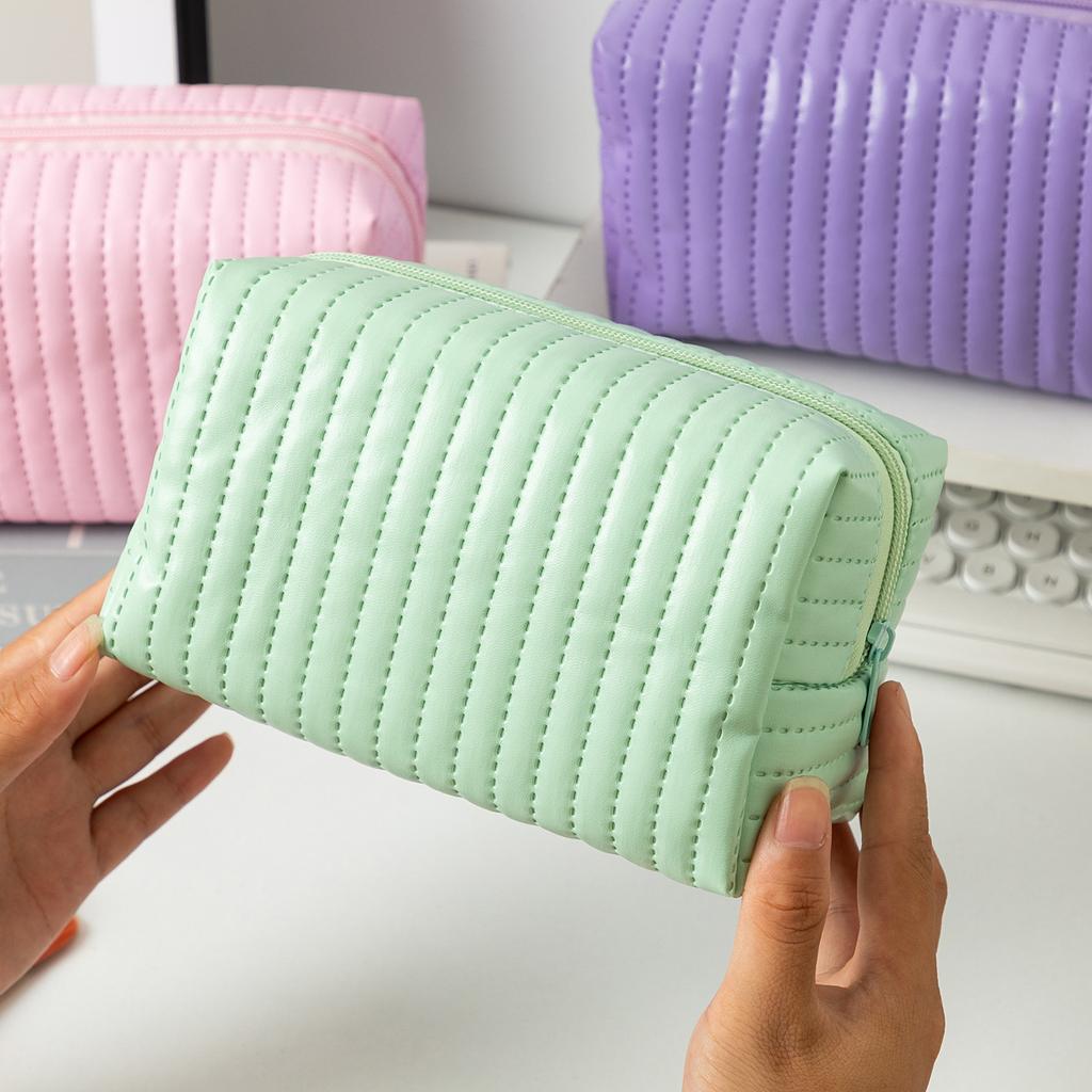 PU Waterproof Makeup Bag Travel Toiletry Bag Macaron Color Small Cosmetic Bag Travel Cosmetic Organizer Zipper Coin Purse Wallet