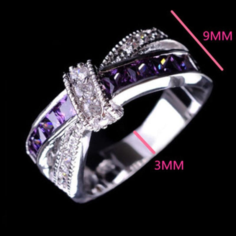 E-Commerce Electroplated Amethyst Diamond Ring Popular Creative Women'S Hand Jewelry