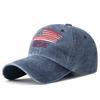 Washed Baseball Cap Vintage American Flag Embroidered Usa Cap Versatile Outdoor Sun Hat