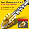 5pcs Four-edged Sawtooth Drill Bit for Tile Drilling and Concrete Special Electric Drill Ultra-high Hardness Drill Bit