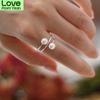 Ashiqi 925 Sterling Silver Natural Freshwater Double Pearl Ring Fashion Jewelry For Women Gift