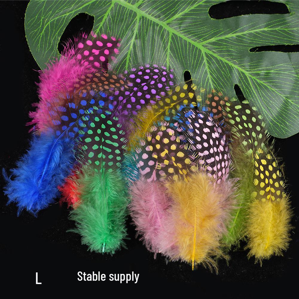 Plumes à Pois Naturelles pour Accessoires de Bâtonnet Jouet pour Chat DIY - 50 pcs.