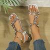 Fashion Ladies Shoes 2024 High Quality Elastic Band Women's Sandals Fashion Butterfly-knot Dress Sandals Women New Peep Toe Flat Sandals