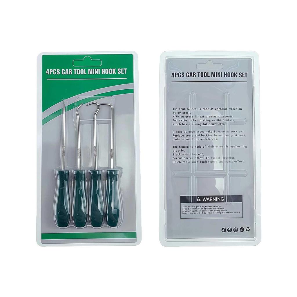 4-Piece Oil Seal Hook Set for Auto Repair - O-Ring Puller & Remover Tools