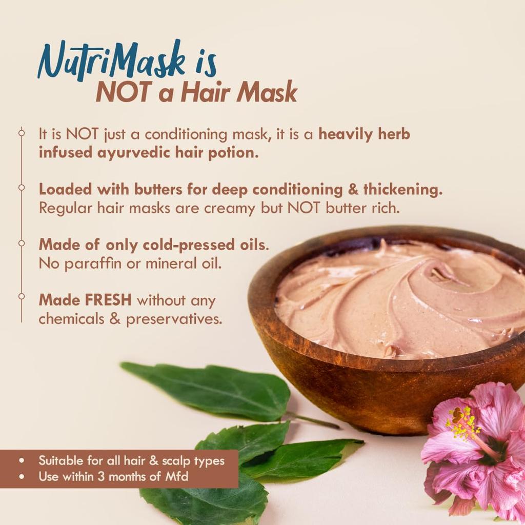 Nat Habit Fünf-Öl-Hibiskus-NutriMask Haarmaske Für Wachstum Pflege Glättung Stärkung Glanz Alle Haartypen 100g