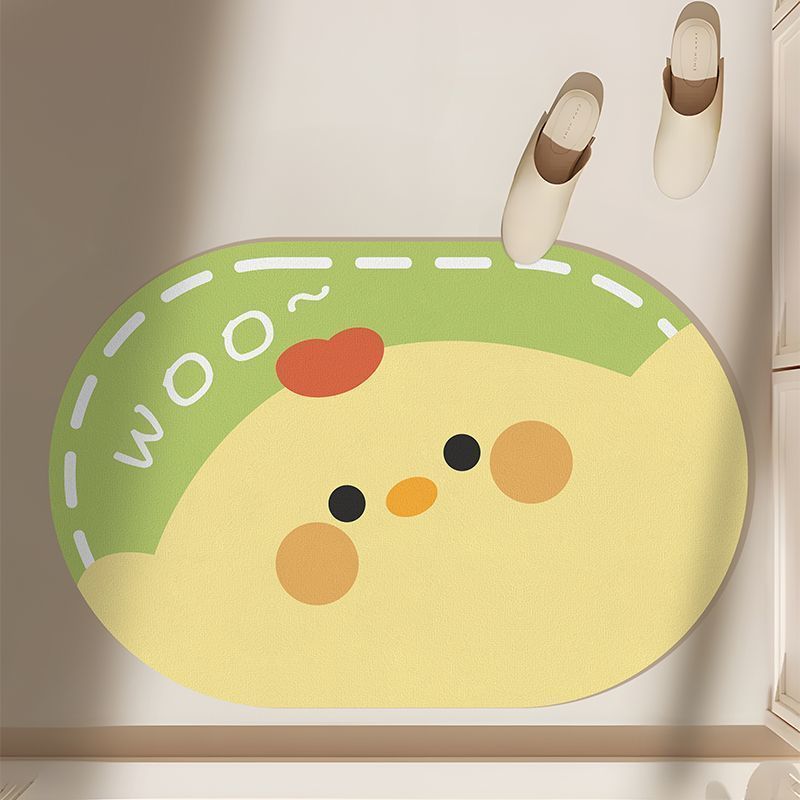 

Moisture-proof bathroom diatom mud absorbent mat cushion cute cartoon foot cushion toilet door carpet non-slip floor mat 40X60cm 15.7X23.6in