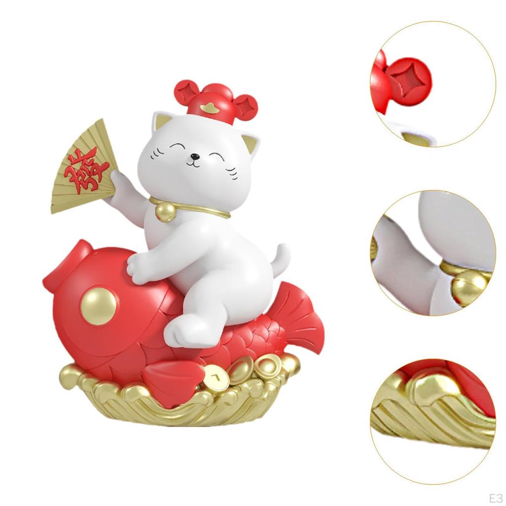 Cat Figurine Money Bank for Home Use Resin Decoration Kids And Adults