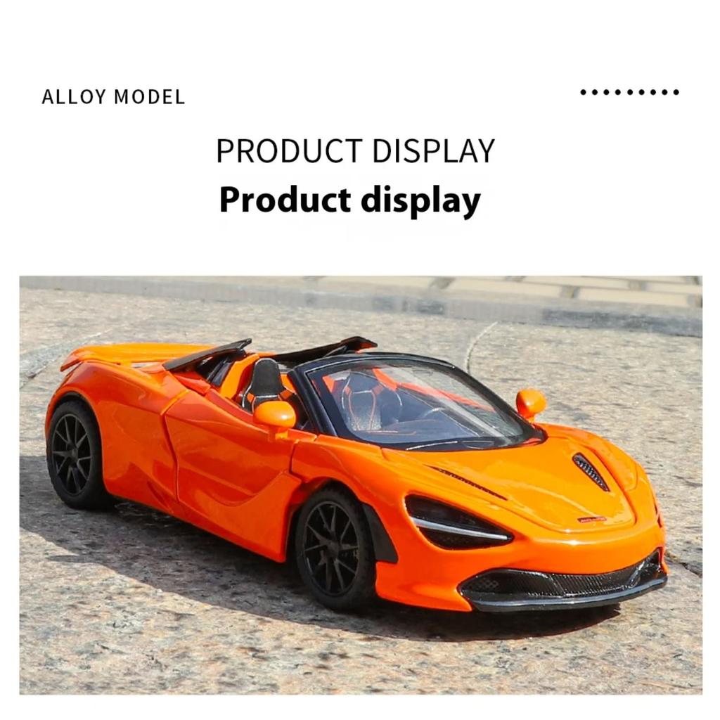 1/32 McLaren 720S Car Model Simulation Sound and Light Bring Back To Pull Forward Children's Toy Car Birthday Gift Christmas