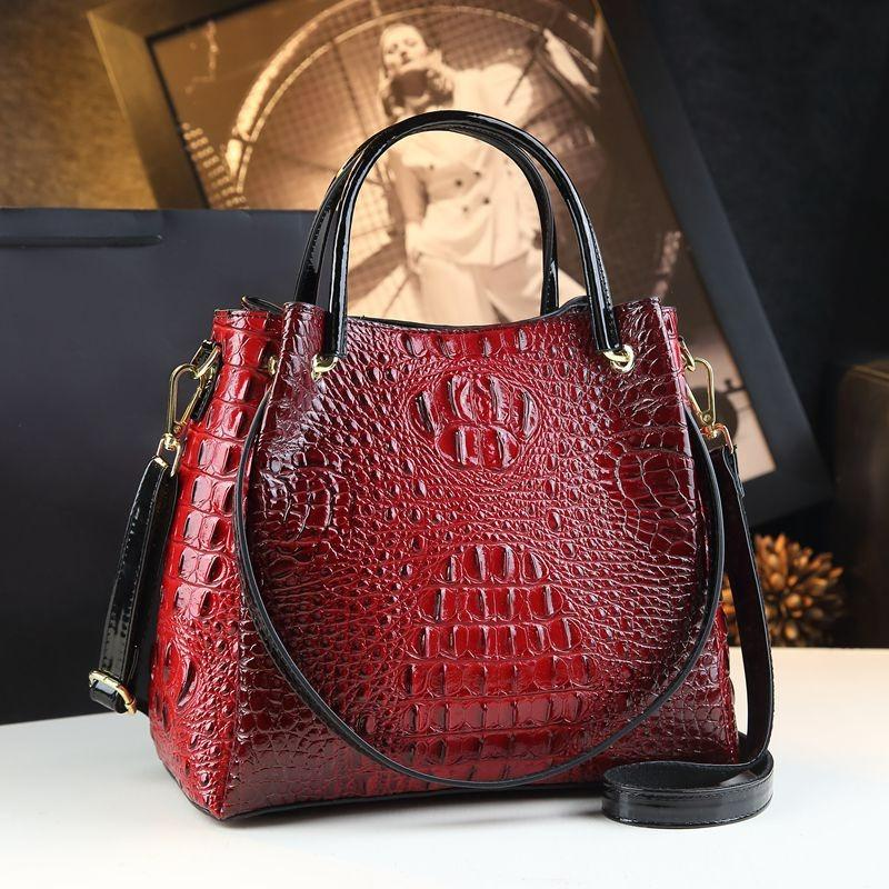 Geantă Tote Model Crocodil Geantă de Umăr Tip Găleată pentru Femei Geantă de Mână Retro Genți și Poșete de Trend Designer de Lux Bolsos Vintage