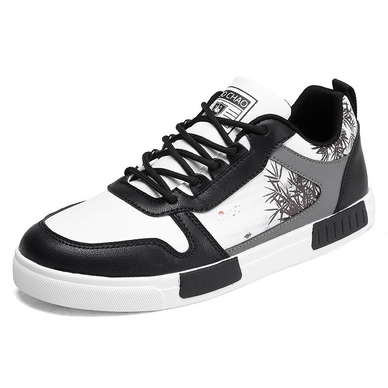 Men’s Sports Shoes Casual Skateboard Shoes Printed Student Grey Running Sneakers Plus Size