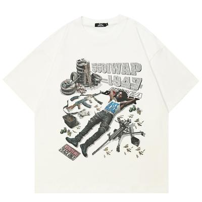 Maglietta grafica divertente streetwear, maglietta in cotone, unisex, magliette estive, maniche corte
