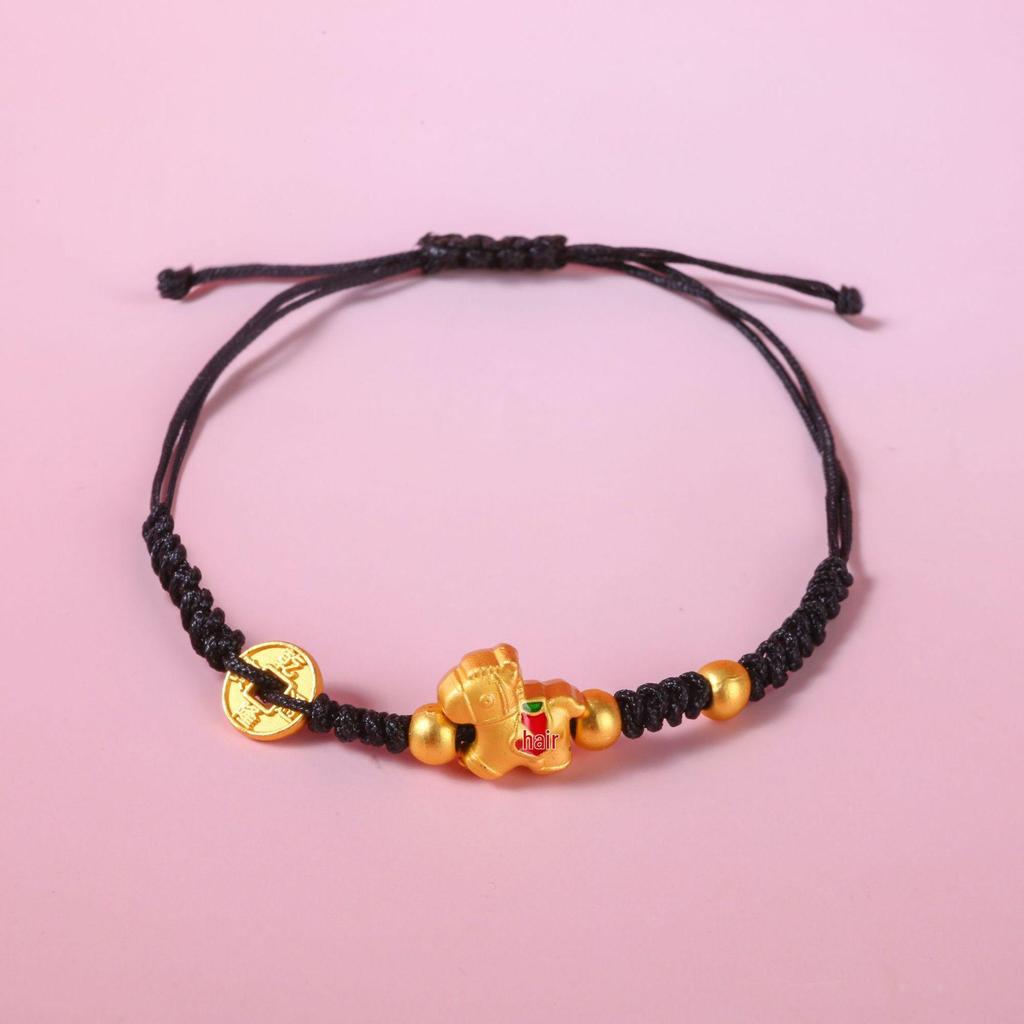 2026 Zodiac Horse Red Rope Bracelet: Benmingnian Hand-Woven Ethnic-Style for Good Fortune