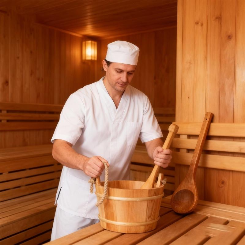 4L Large Capacity Wooden Sauna Bucket Ladle Kits Steaming Bathroom Tool Tub Barrels Portable Wood SPA Bucket Enduring