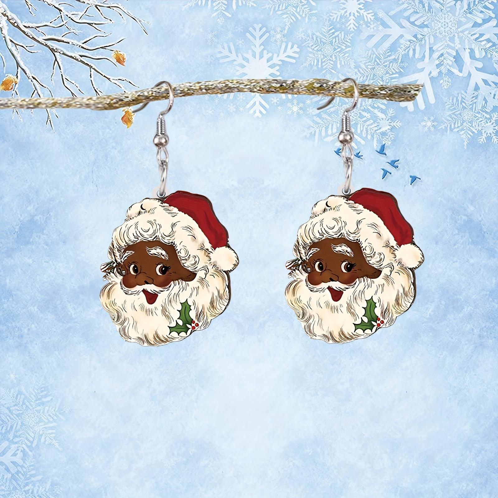 

European & American Cute Santa Claus Acrylic Earrings - Christmas & Thanksgiving Gift