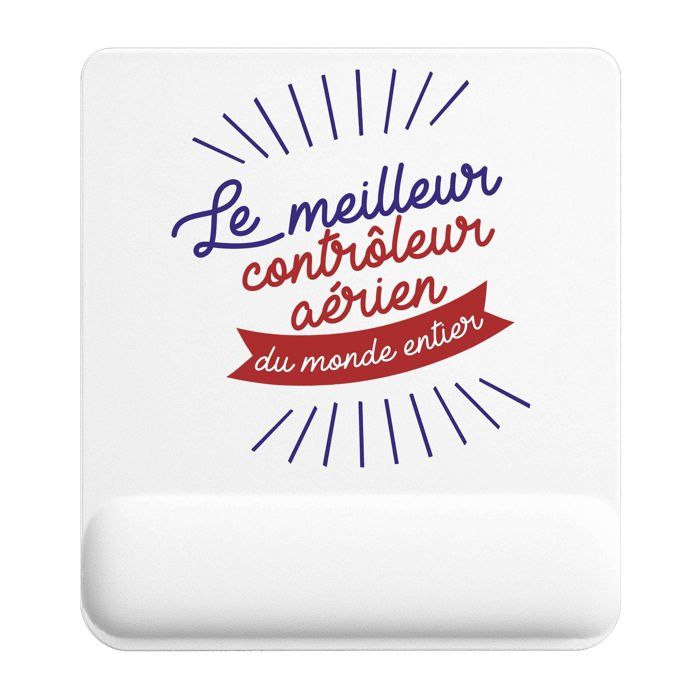 Tapis de souris - PLANETEE - Contrôleur aérien - Multicolore - 22x18 cm - Surface lisse antidérapante