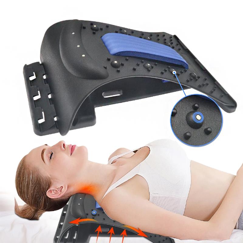 Cervical Traction Device Lower Upper Lumbar Spine Support Pillow 4-Level Adjustable Back Massager Home Use Neck Bone Stretcher