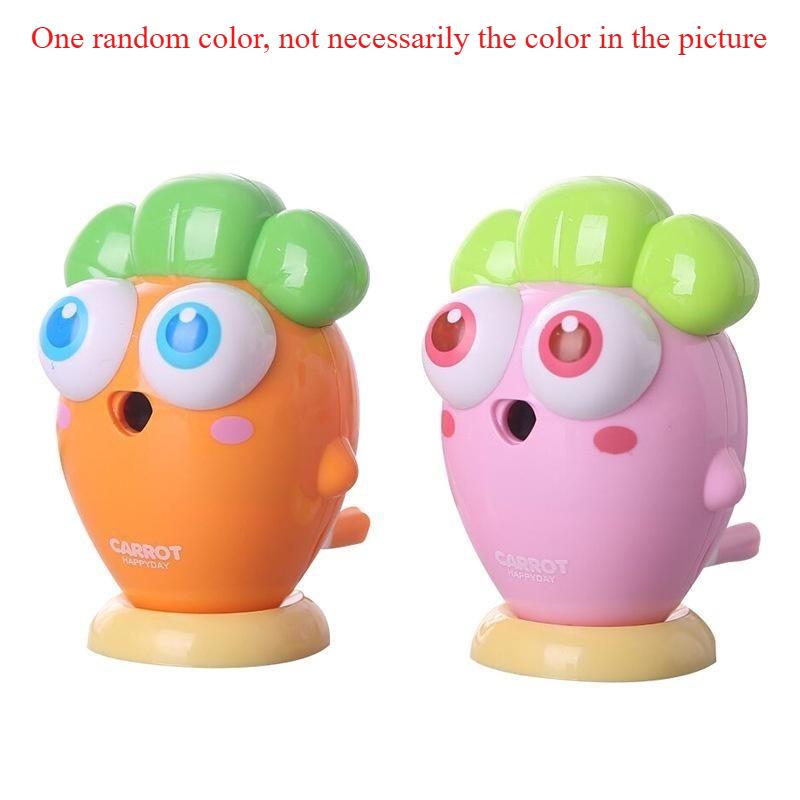 1 шт. Случайный цвет Мультяшная морковка Ручная точилка для карандашей