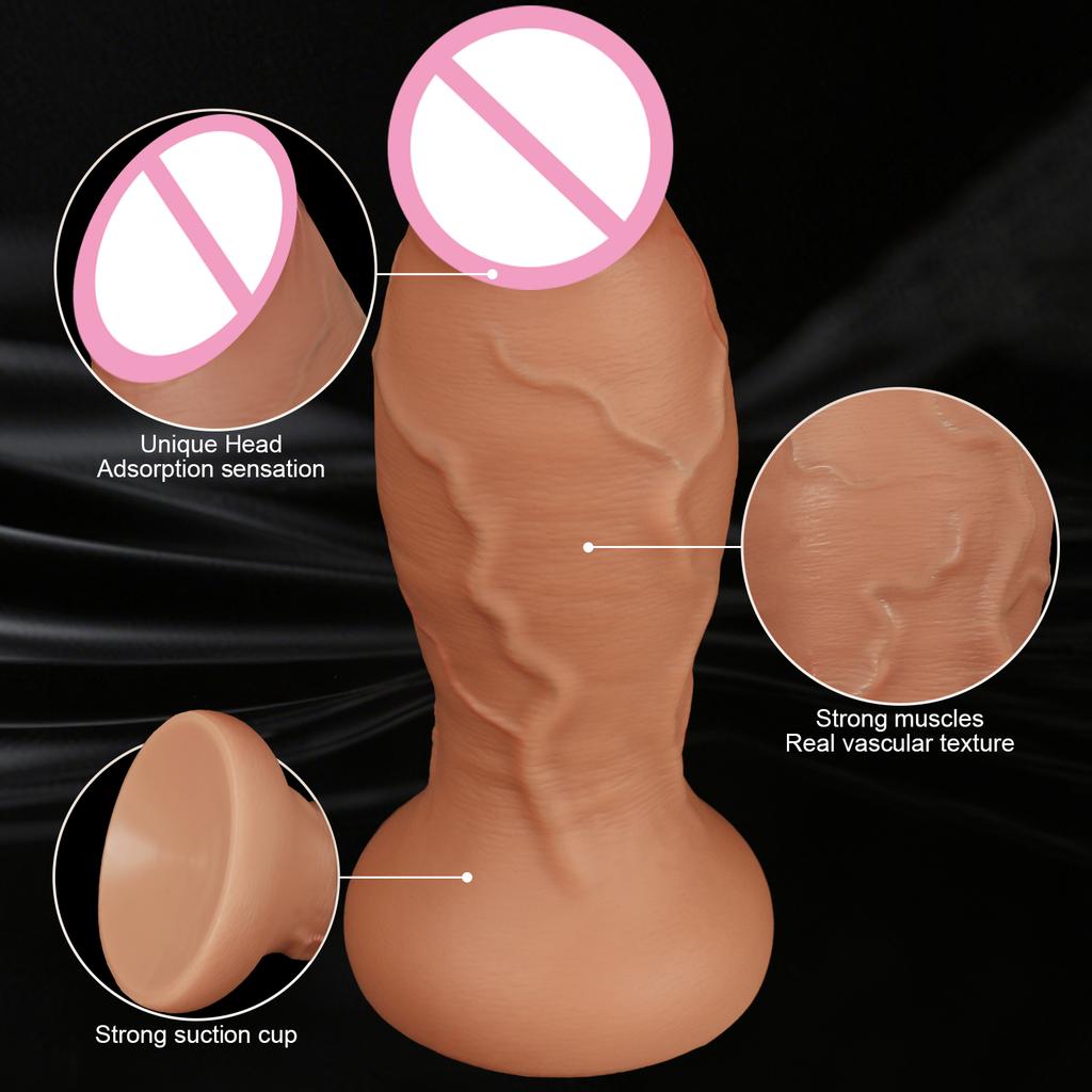 Dildo Enorme Grande Largo XXL Grueso Nudo Dildo Tapón Anal Real Dildo de Silicona Tapón de Nalga Punto G Clítoris Masturbador Juguetes Sexuales para Adultos para Mujeres Hombres Gay