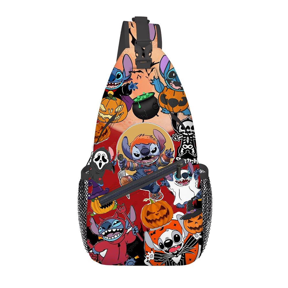 Breast Bag Women'S Fashion Oxford Cloth Cartoon Shoulder Messenger Bag Large Capacity Cycling Breast Bag
