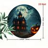 Vintage Halloween Iron Wall Art Haunted House Pumpkin Lantern Metal Sign Home Decor