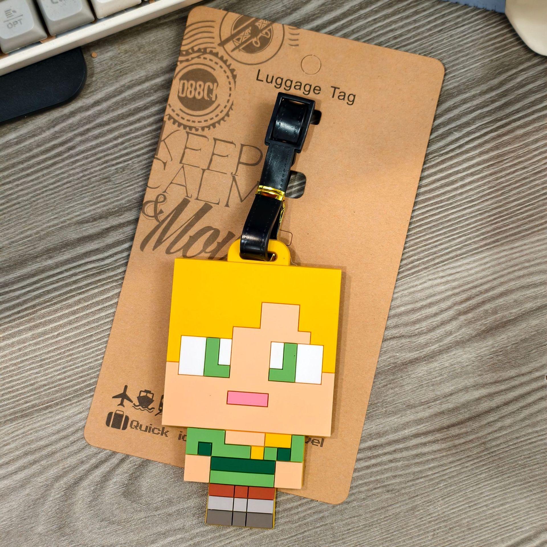 Крипер Стив Мультяшный Minecraft Бирка для багажа: Милый брелок для дорожной сумки