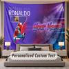 Custom Name Text Tapestry Cristiano Ronaldo Personalized Polyester Wall Tapestry For Bedroom And Room