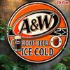 Vintage A&W Root Beer 2D Aluminum Tin Sign 7.8 Inch Retro Wall Art Home Decor