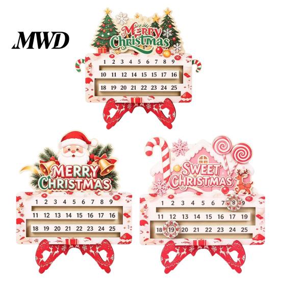 Rustic Xmas Decor Christmas Countdown Calendar, 25 Days Until Advent Vintage Indoor Outdoor Holiday Display Farmhouse Wooden Table Sign for