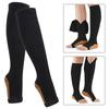 2Pcs Middle Tube Shaping Vein Sport Elasticity Compression Socks with Zipper Calf Slimming(Zipper Socks(black Copper