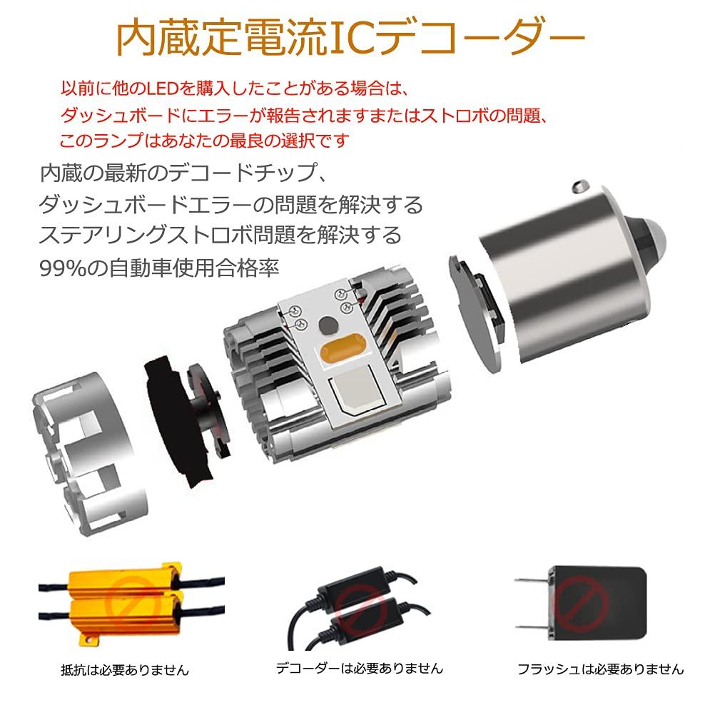 S25 LED Turn Signal Valve with Cooling Fan, Genuine Amber, High Fla Prevention, Built-in