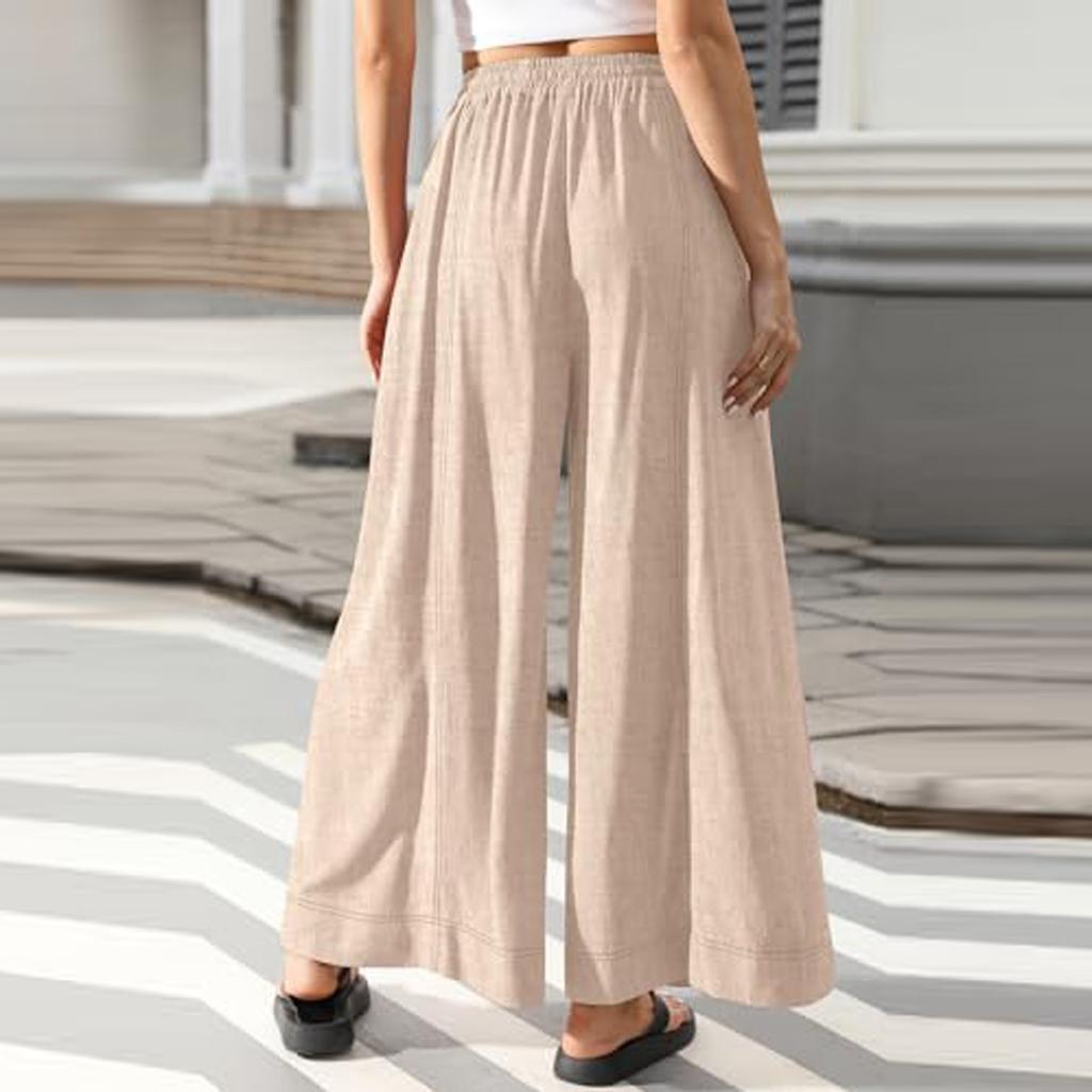 Women's Casual Fashion Solid-Color Loose Straight-Leg Pants