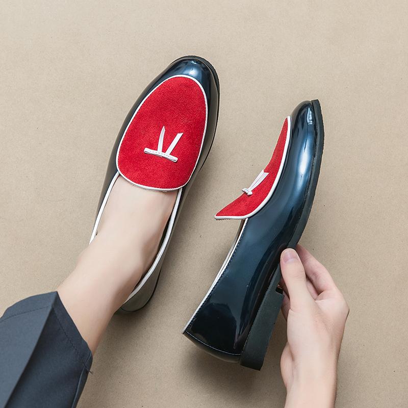 Übergröße Herren Leder Hochzeitsparty Schuhe mit Schleife Modetrends Fahrschuhe Leichtgewichtige Lässige Flache Slipper mit flachem Ausschnitt