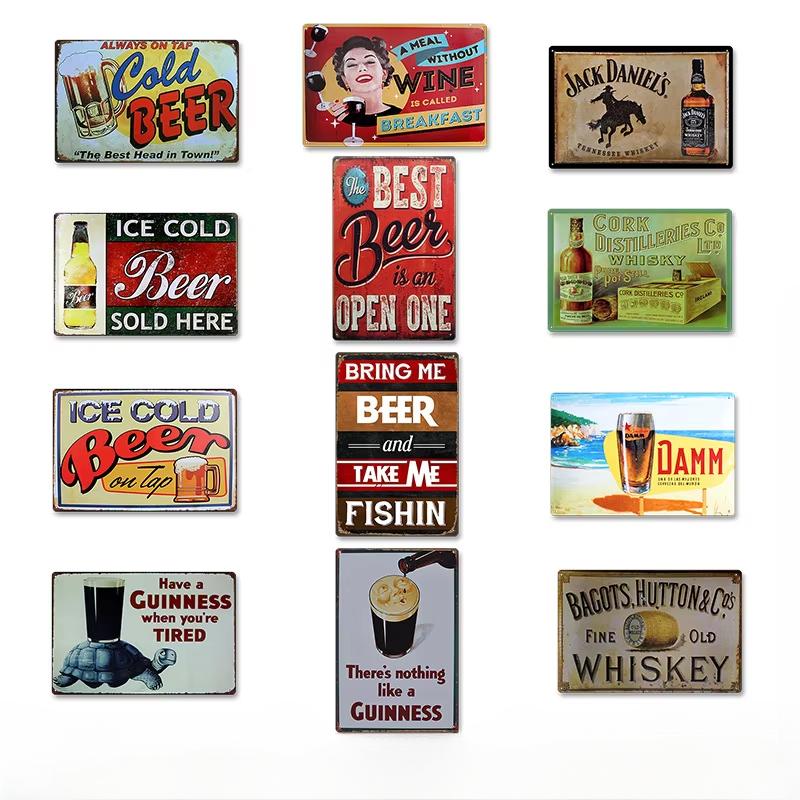 European and American Retro Style Iron Poster Painting Tin Sign Vintage Wall Decor for Cafe Bar Pub Home Beer Decoration Crafts