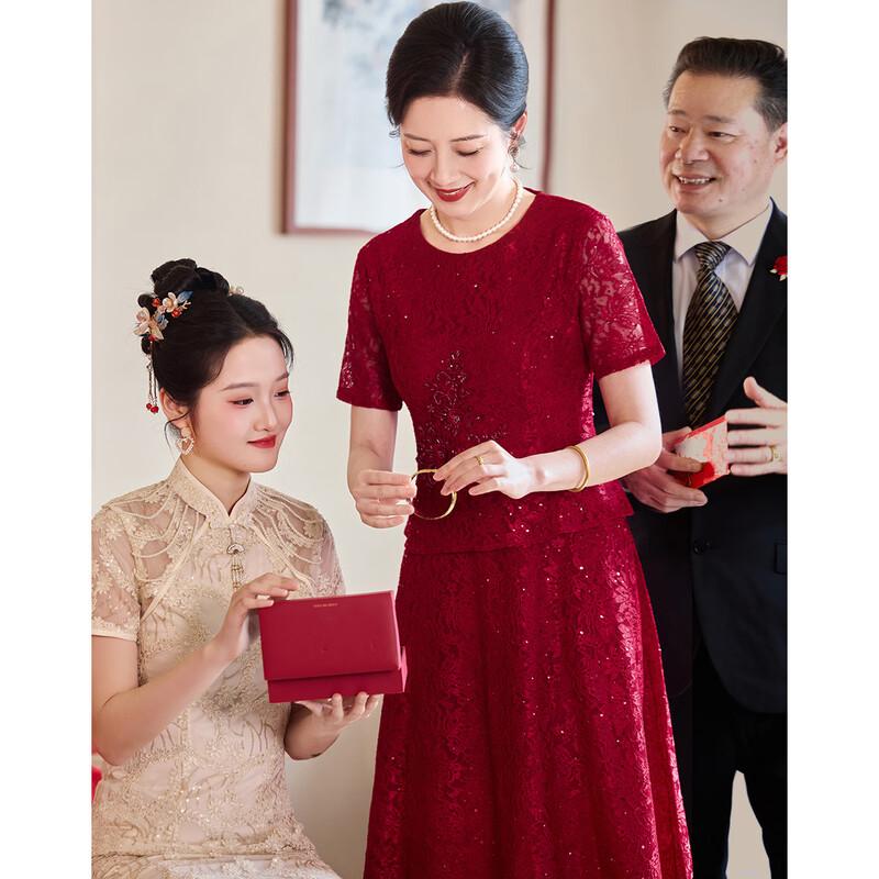 

Платье Pasite Elegantное Искусственное Двухпредметное Кружевное Вышитое для Матерей L