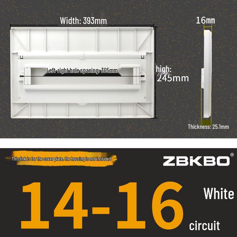Frosted Flat Panel Lighting Distribution Box - 10/12/15/18/30 Positions, Strong Current, Plastic Panel