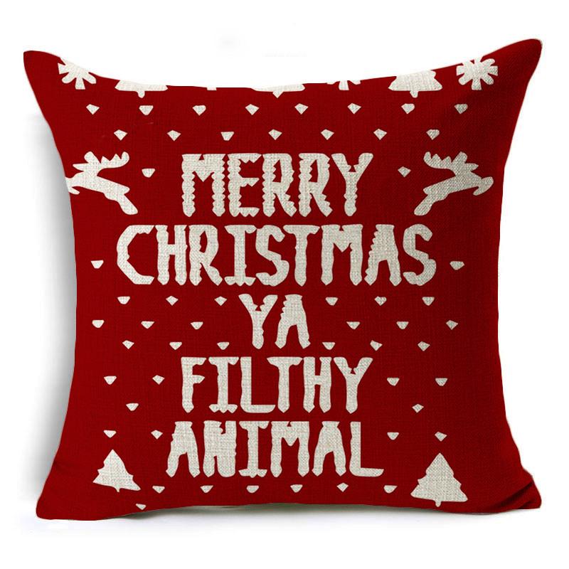 New Year Christmas Gift Elk Letter Sofa Cushion Linen Pillow Car Pillow Cover Premium Durable Quality Useful Practical