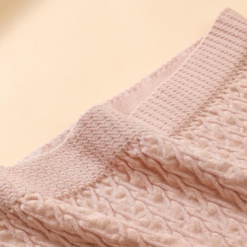 Bubble design Panties solid color Plus size High waist cotton underpants Belly Control briefs Women's underwear